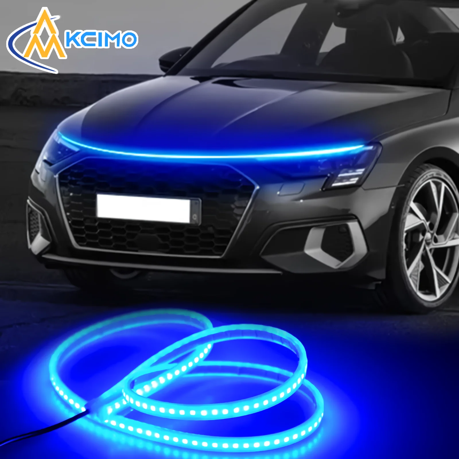

150cm LED Car Hood Atmosphere Lght Strip Waterproof Auto Exterior Decoration Lighting Decorative Headlights Ambient Lamp 12V