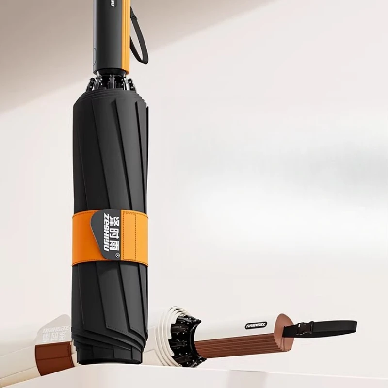 Fully Automatic Business Reverse Umbrella - Reinforced Thickened Unisex Windproof All-Weather Student-Specific