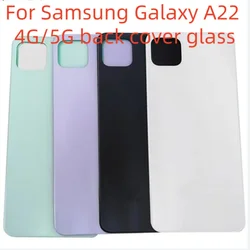 Back cover For Samsung Galaxy A22 4G/5G Glass Panel Rear Door Battery Housing Case Adhesive Replacement