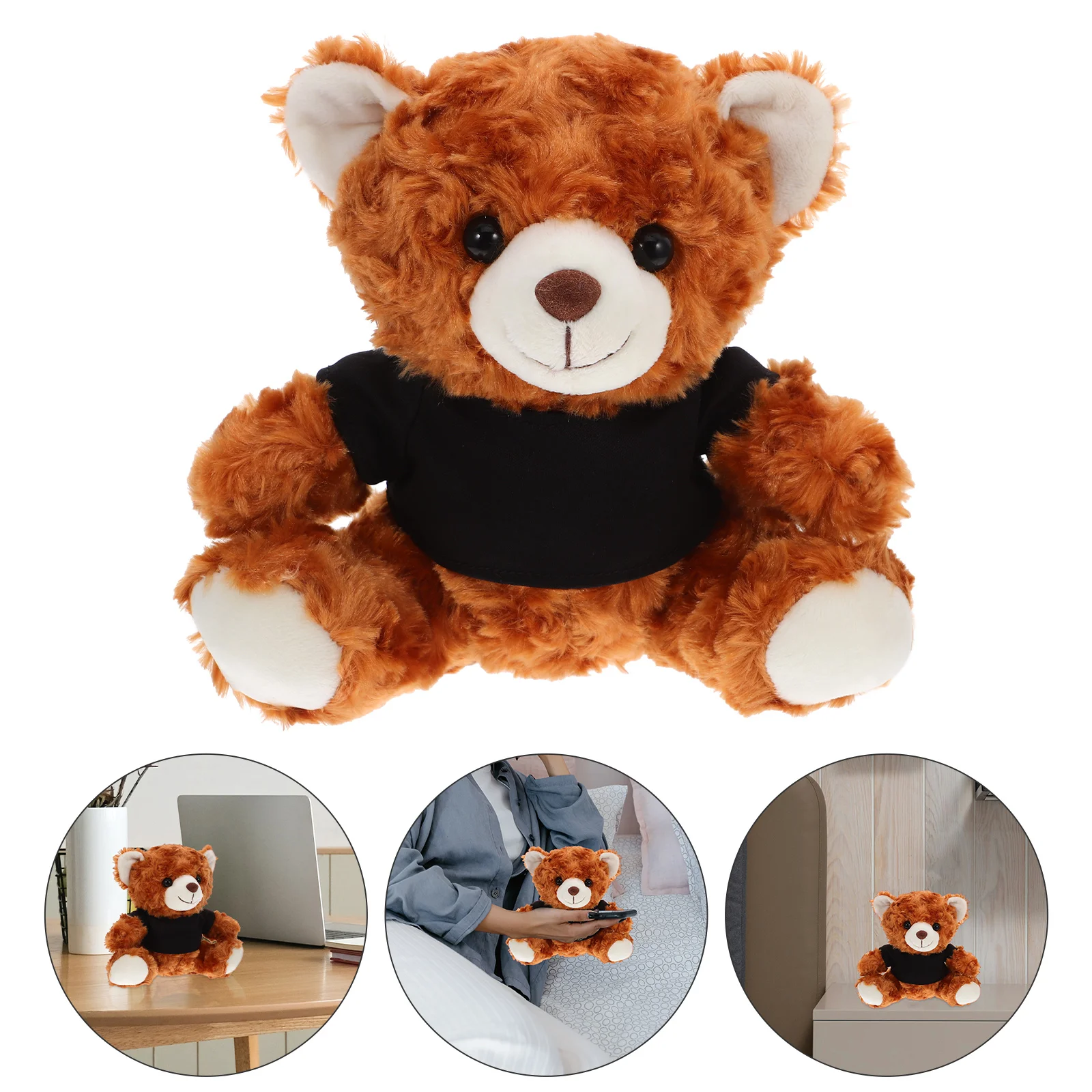 

Little Brown Bear Toy Stuffed Animal Soft Cartoon Fiber Cotton Plush Decorative