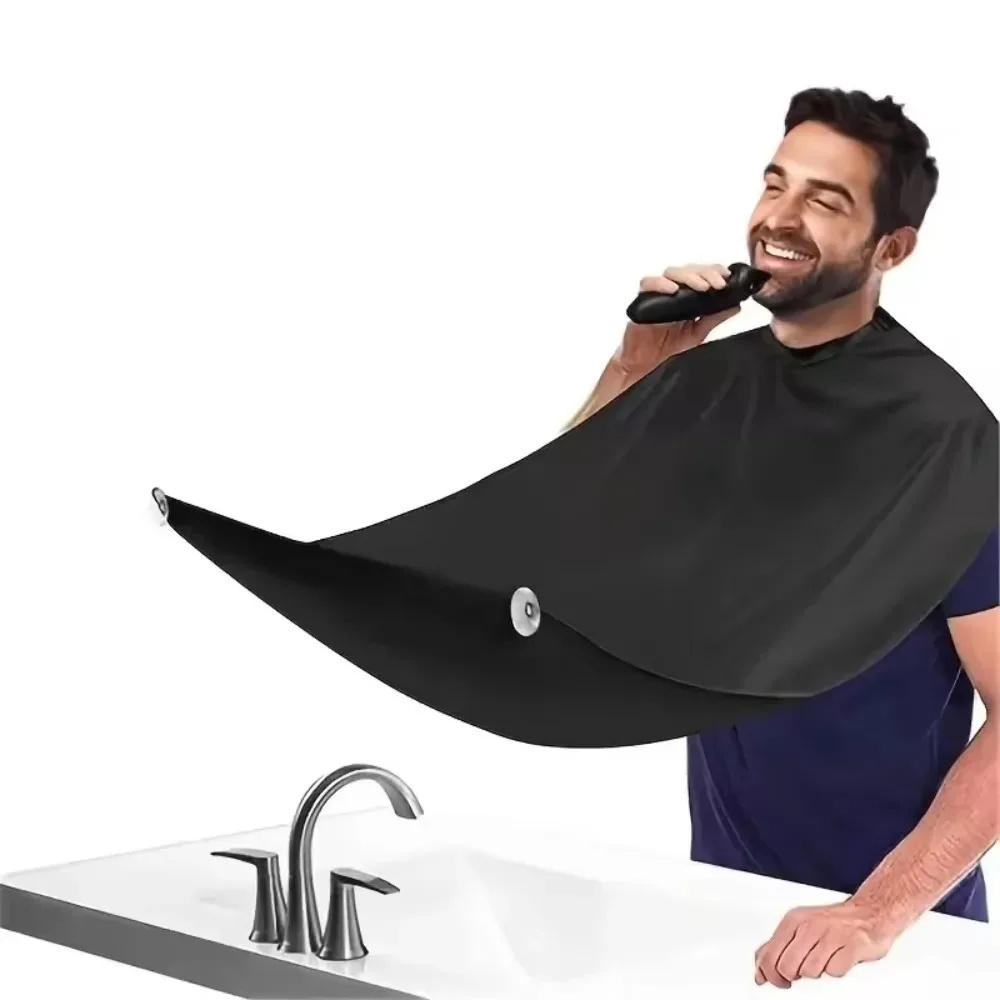 Male Shaving Aprons Creative Wall Mirror Suction Haircut Wrap Cape Home Salon Moustache Beard Shaving Apron Cleaning Bib view 4