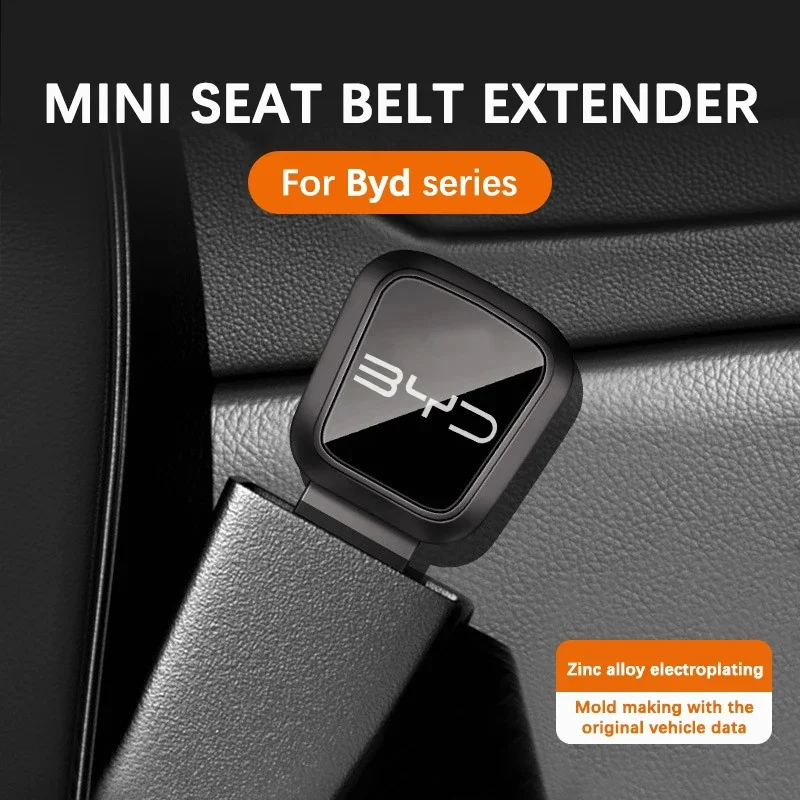 Electroplated Zinc Alloy Seat Belt Buckle Extender For BYD Atto 3 Seal Dolphin Han Tang Song Yuan Safety Belt Extension Adapter