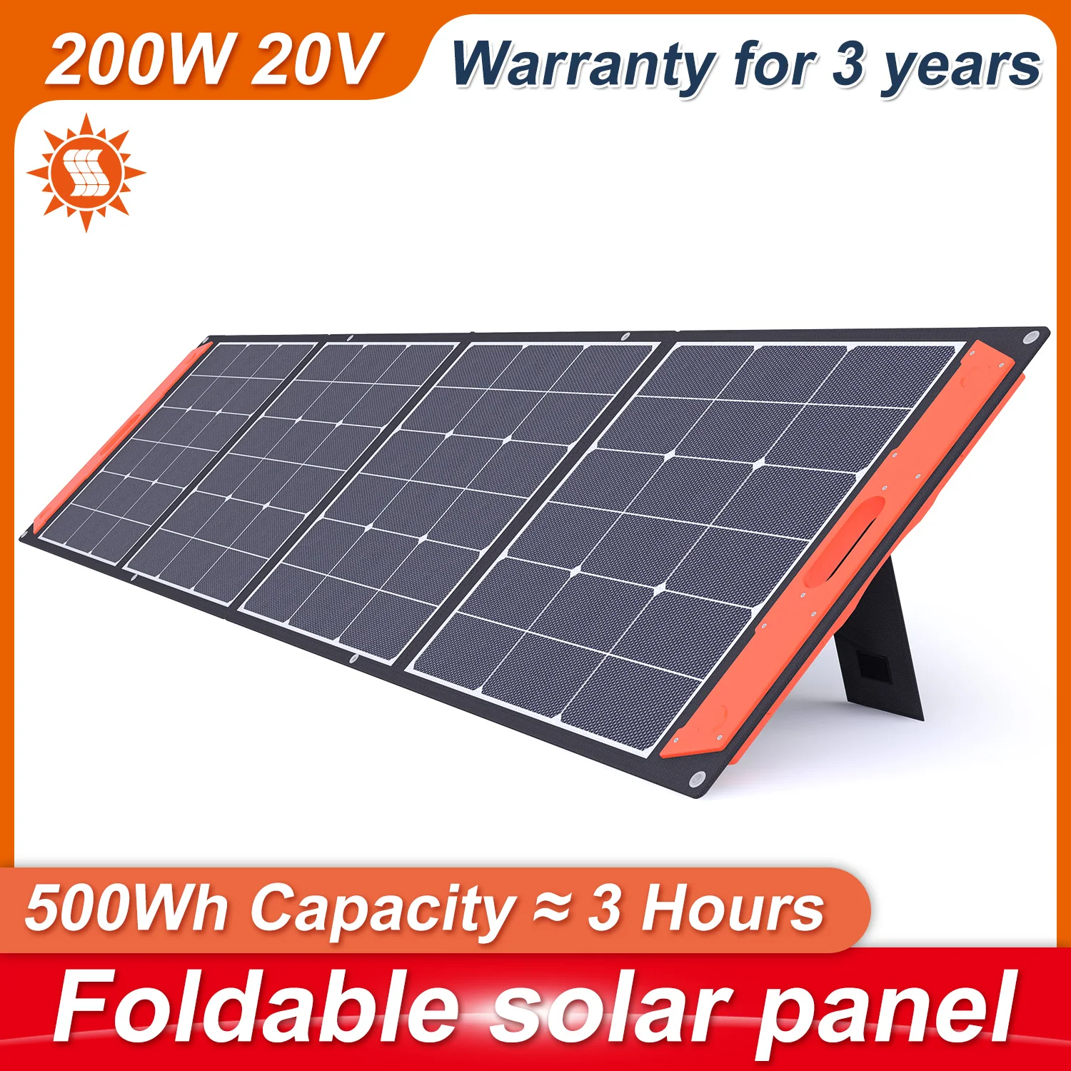 100W-400W SUNPOWER Foldable solar panel  Outdoor portable 12 v battery energy  storage solar Comes with a USB Type - C