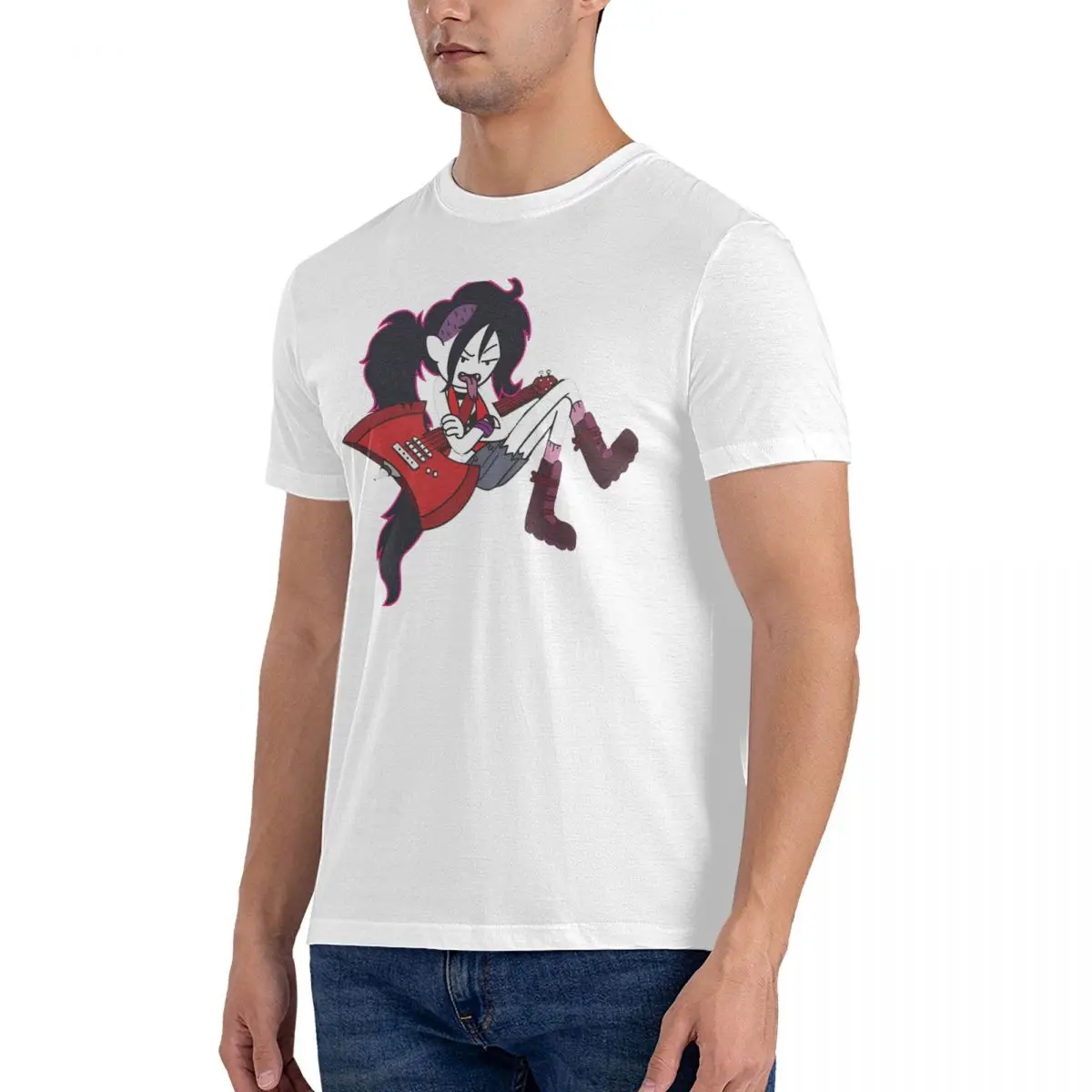 Leisure Animation T-Shirts for Men Round Neck Pure Cotton T Shirt Marceline Short Sleeve Tee Shirt 4XL 5XL Tops