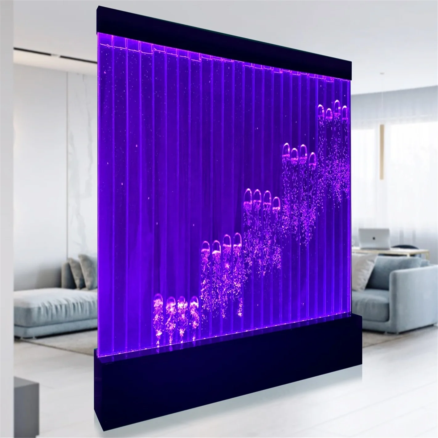 Customization.Floor Standing Water Bubble Wall with RGB Led Light , Water Feature Bubble Wall Screen