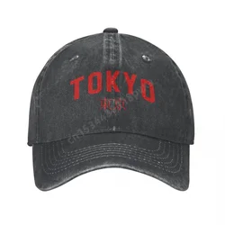 Tokio japonia graficzny modny Unisex dorosły węgiel sprane dżinsy czapka z daszkiem mężczyźni klasyczny Vintage bawełna tata czapka typu Trucker