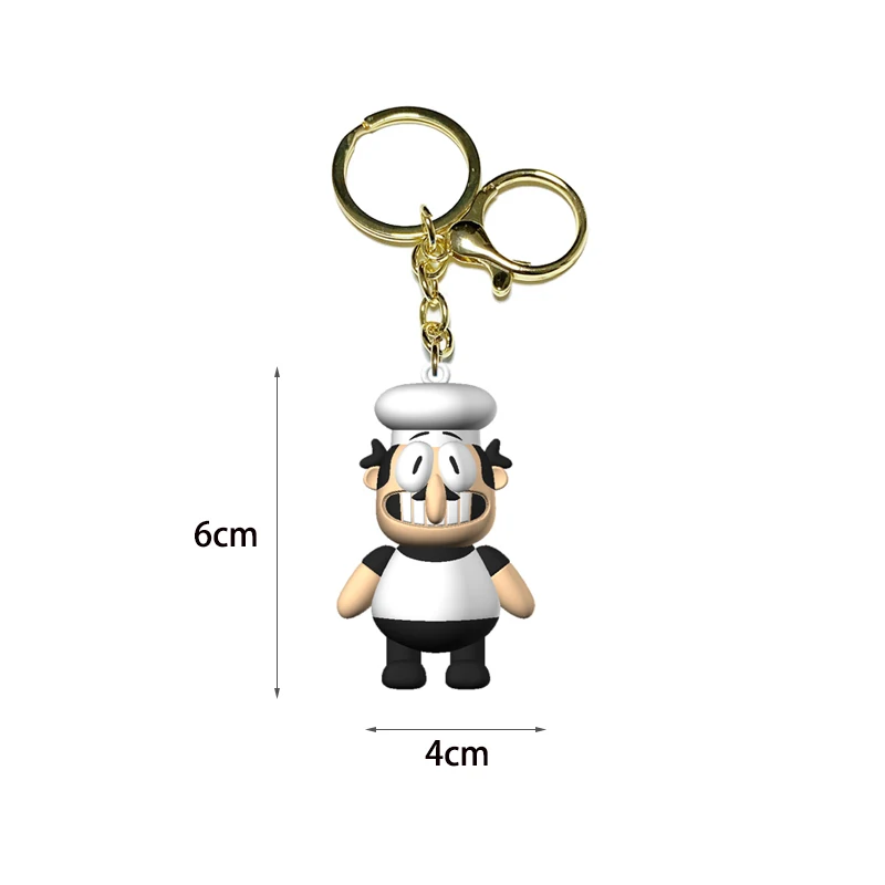 Pizza Tower Keychain Figure Toys Chili Man Chef Cute Anime Dolls Ornament Pendant Bag For Children Educational Christmas Gifts