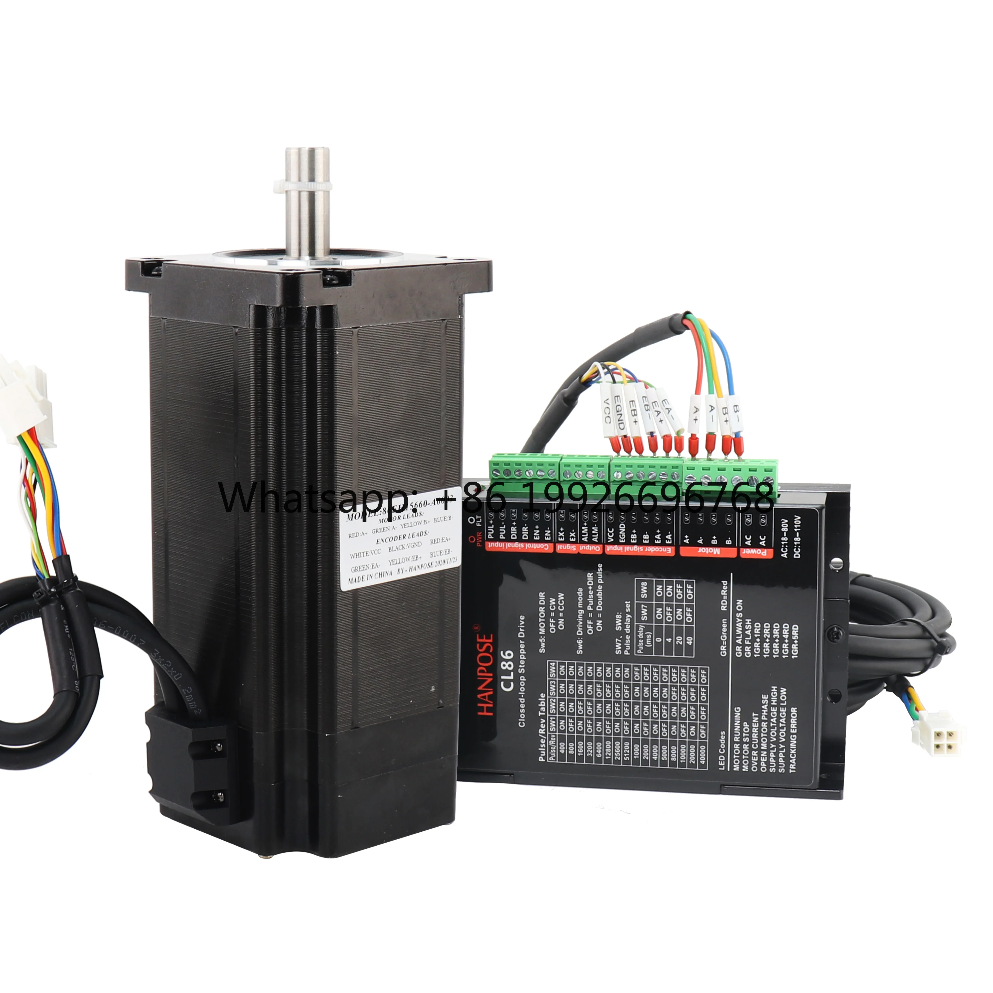 6A 12N.m 86EH156 Close Loop Motor + CL86 Drive for CNC Worm Wheel Edging Machine Closed Loop Nema 34 Stepper Motor