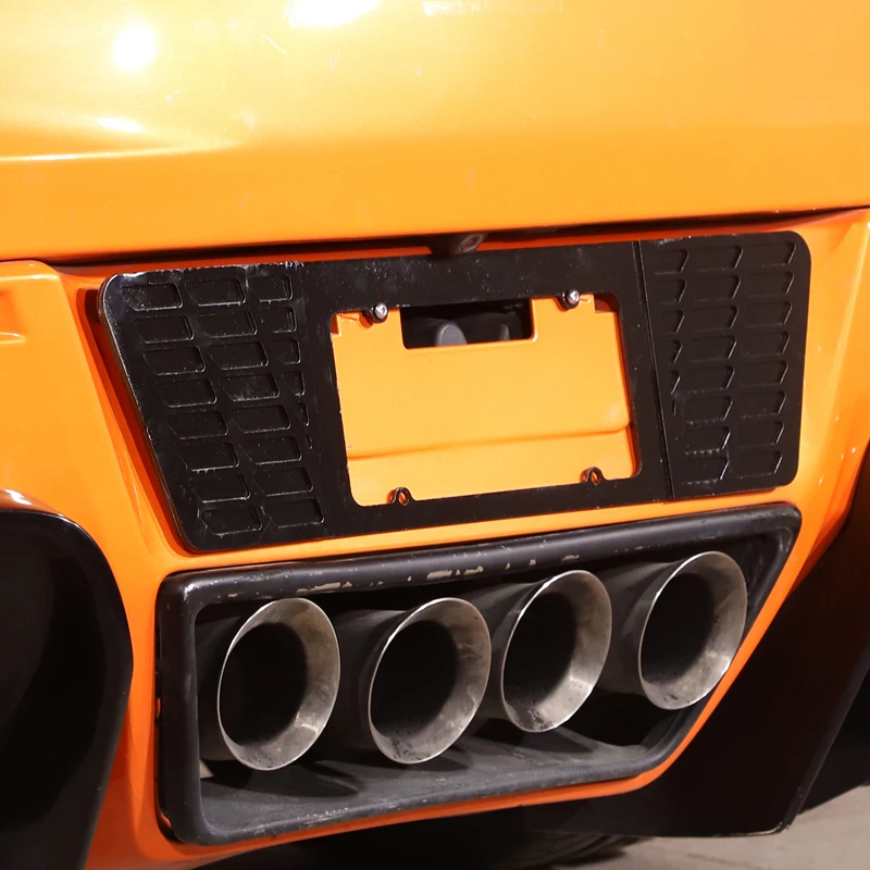 

For Chevrolet Corvette C7 2014-2019 Aluminium Alloy Car Rear License Plate Panel Sticker Rear License Frame Car Accessories