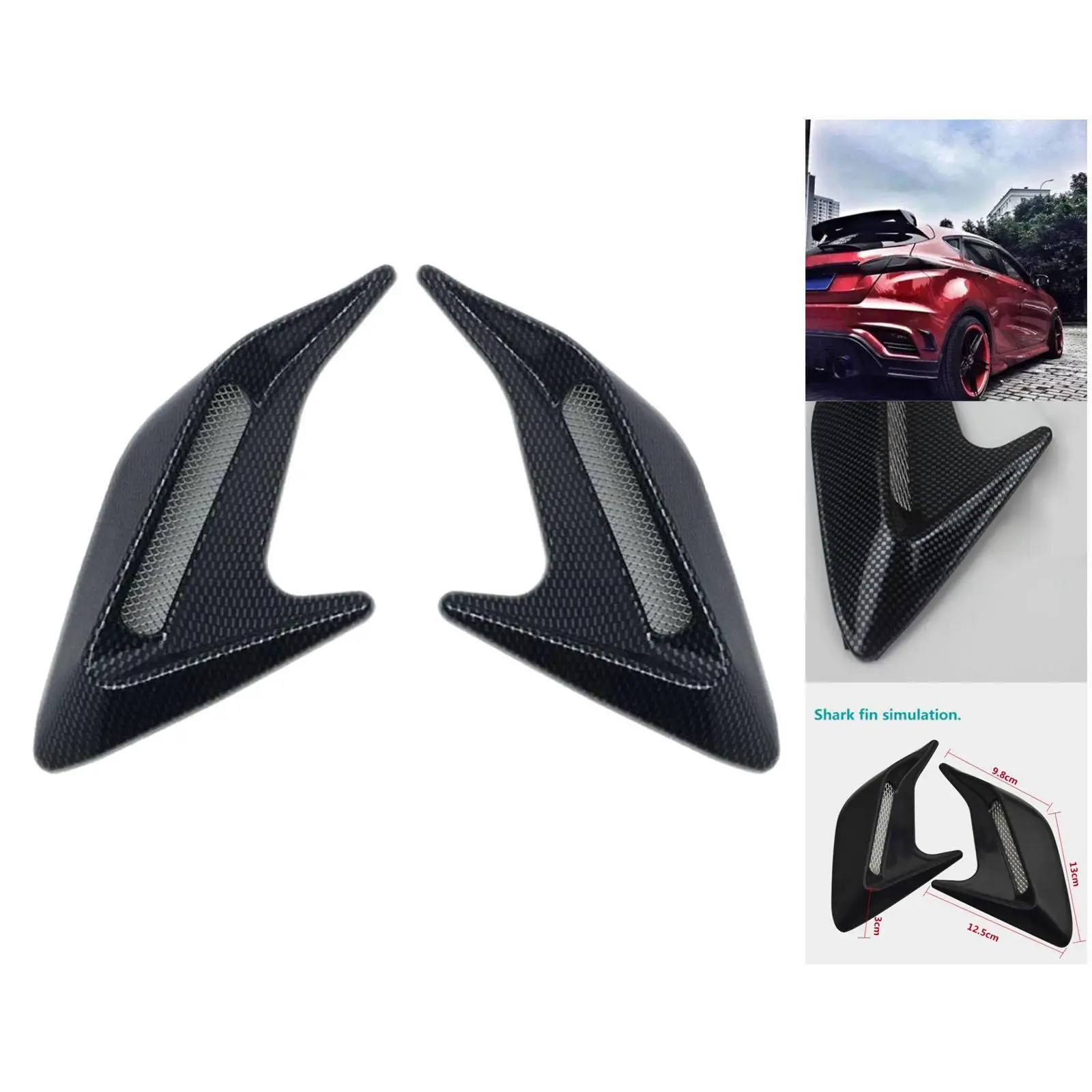 

2 шт., боковая наклейка на вентиляционное отверстие для автомобиля, украшение воздушного потока, декор, спойлер