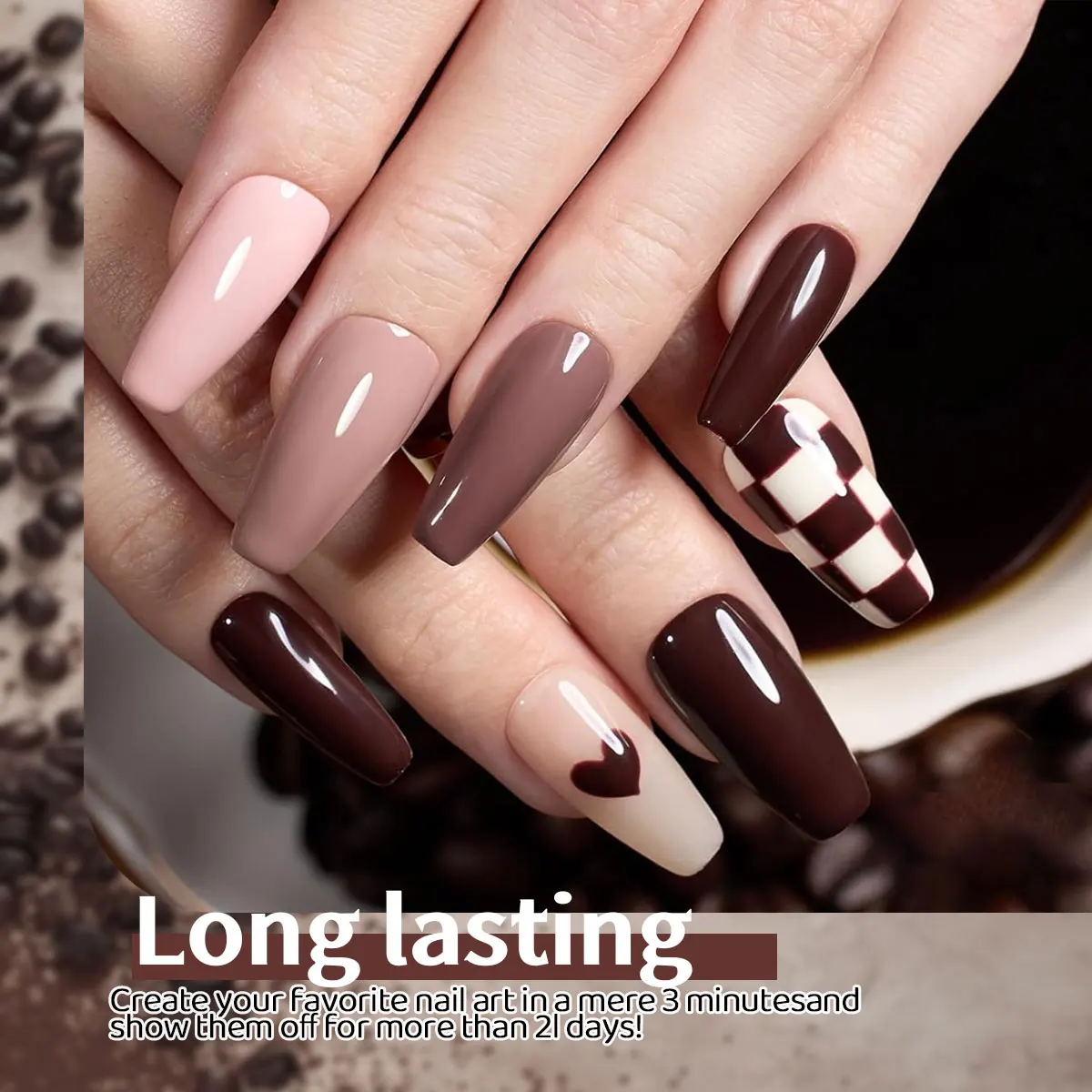 Voky 6ピースネイルポリッシュジェルセット - ソフトで優しいカラーパレット、サロンレベルのマニキュアとペディキュアに最適。