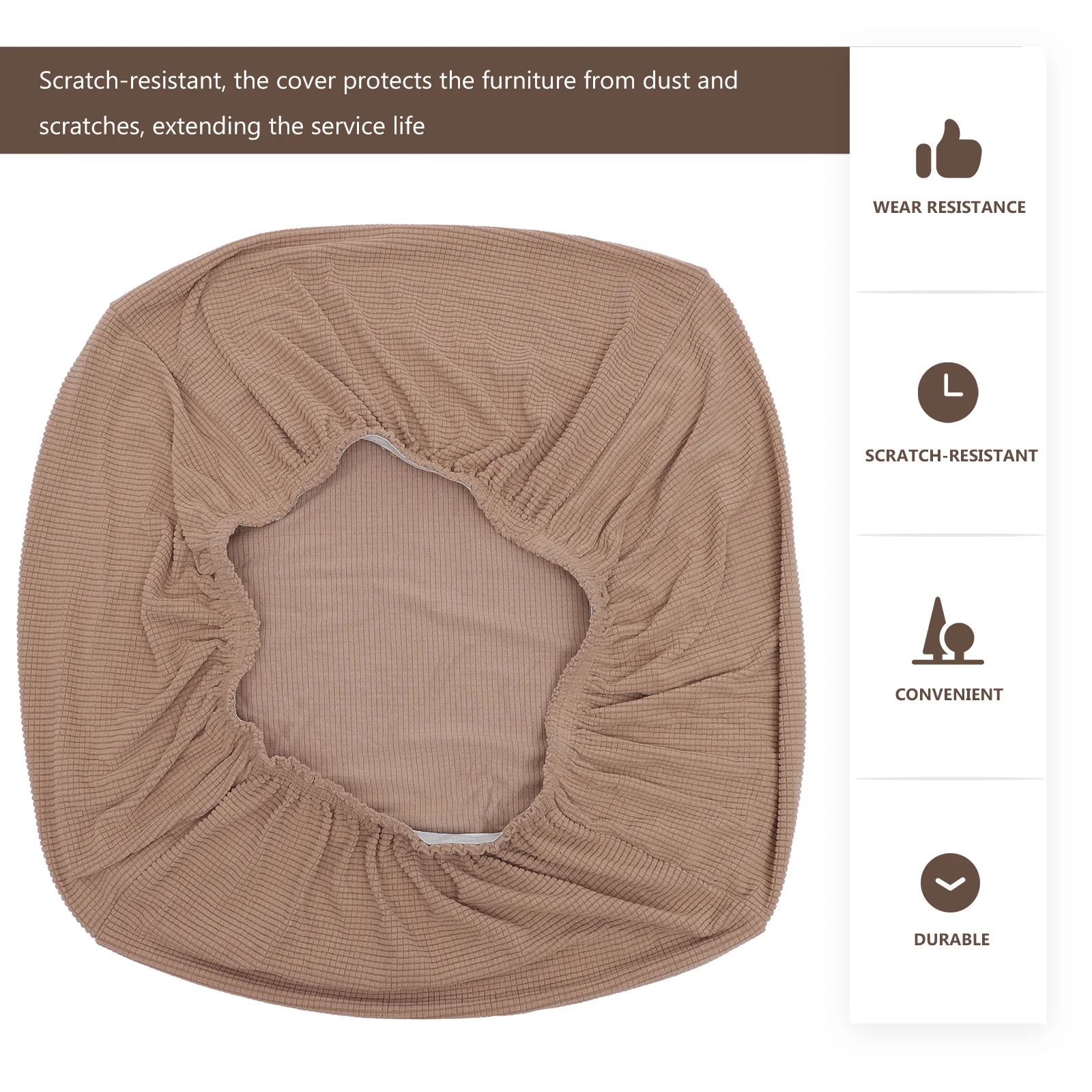 

Stretchable Square Stool Cover Elastic Low Seat Protector Dust Proof Scratch Resistant Fit Most Cube Footrests Removable Dining