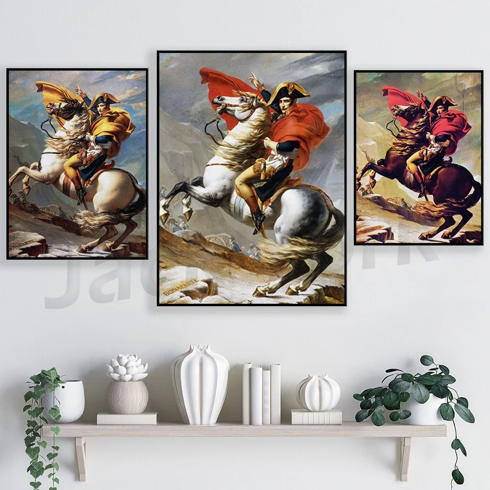 

Napoleon Crossing the Alps - 3 Colour Variations, French Empire Historic Propaganda Painting Poster
