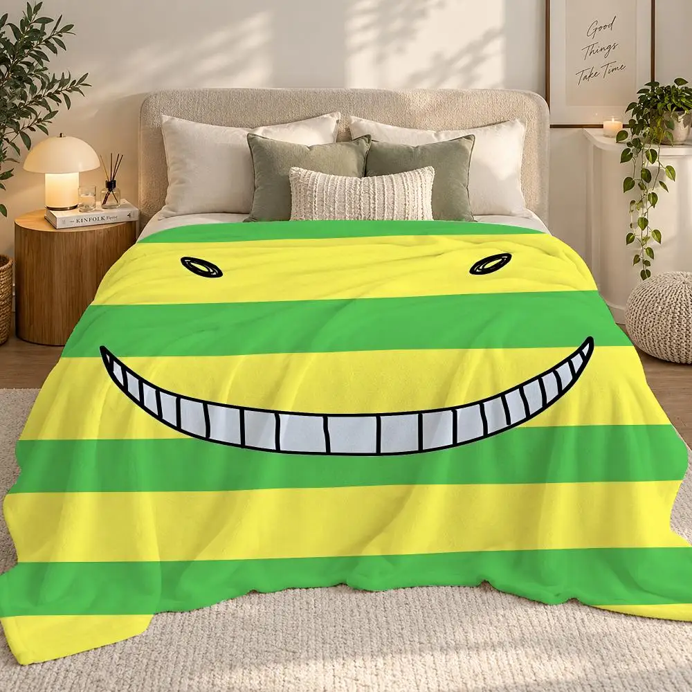 Anime Assassination Classroom Cartoon Throw 240g flannel blanket, suitable for sofas, beds, offices, exquisite gift blankets