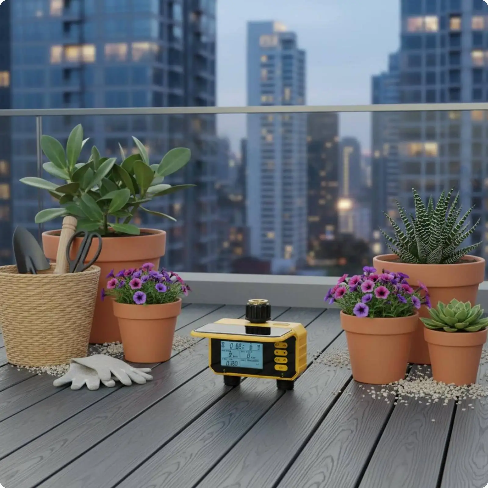 Solar Trickle Irrigation Timer Anti-Siphon Automatic Watering System