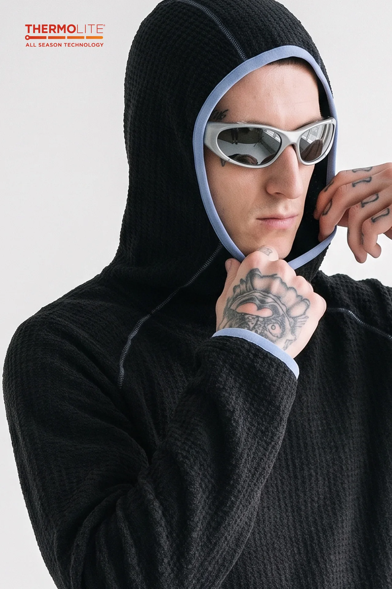 THERMOLITE ® Leichter Air-Fleece-Hoodie für Herren, Kontrastnähte, Thermo-Pullover, schnelltrocknend, Outdoor-Sport-Technik-Oberteil – Detail 21