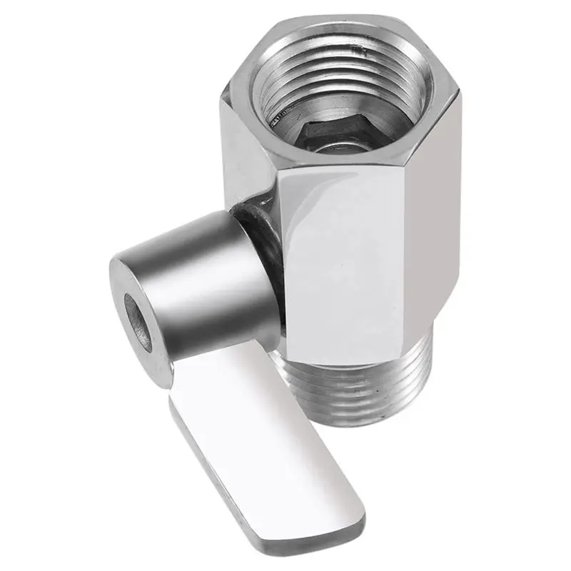 ABWZ-Shower Head Shut Off Valve, 304 Stainless Steel Mini Ball Valve NPT Thread(1/2Inch Male X 1/2Inch Female),4 Pack