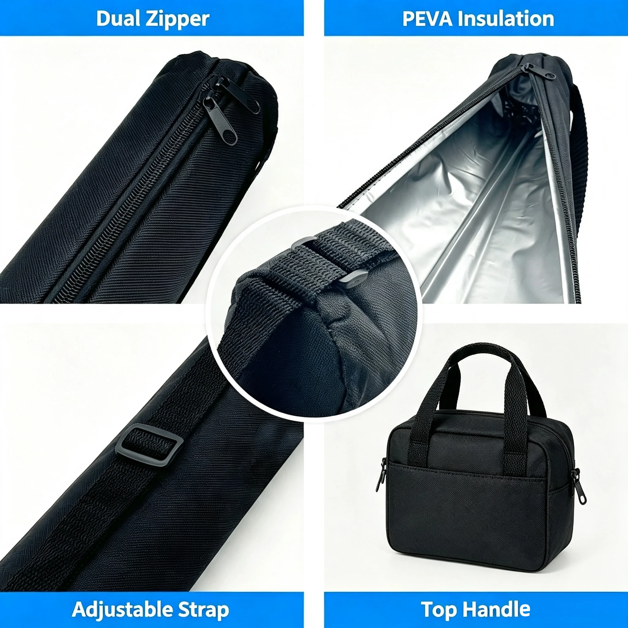 Lightweight Golf Cooler Beer Sleeve with 6 Ice Pucks, Insulated Drink Cooler Bag Holds 7 Cans, Golf Bag Accessories