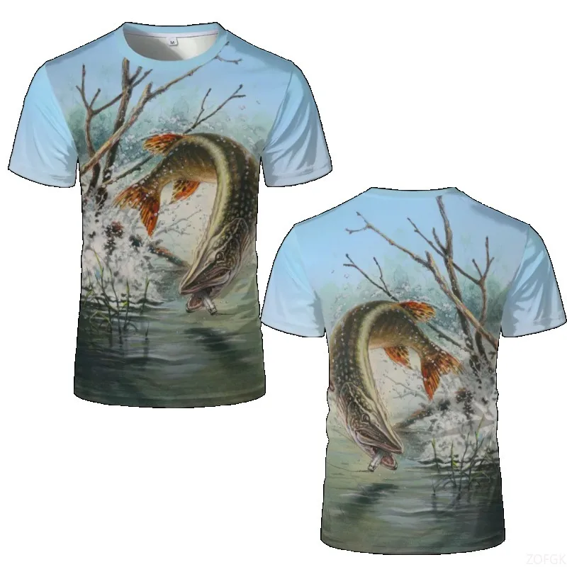 الصيف الرجعية الترفيه الرياضة في الهواء الطلق الصيد قصيرة الأكمام الرجال والنساء جولة الرقبة الأزياء