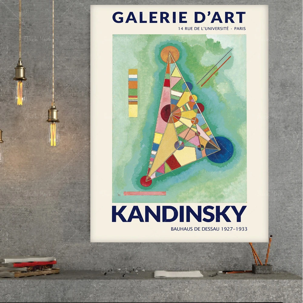 Wassily Kandinsky Poster, art Exhibition Poster, Kandinsky Galerie d'Art, Bauhaus de Dessau, Museum Art Print, Abstract art