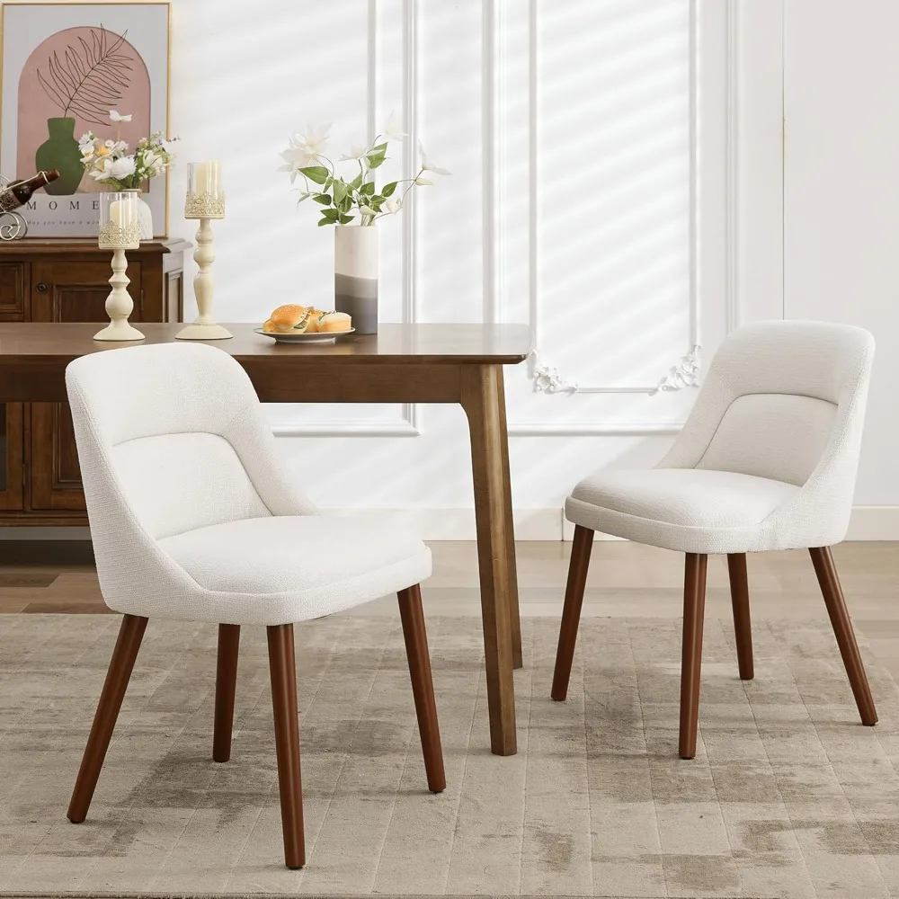 

Dining Chairs Set of 2,Fabric Upholstered and Solid Wood Legs,Modern Dining Chairs,Thick Cushions,Easy Assembly for Dining Room