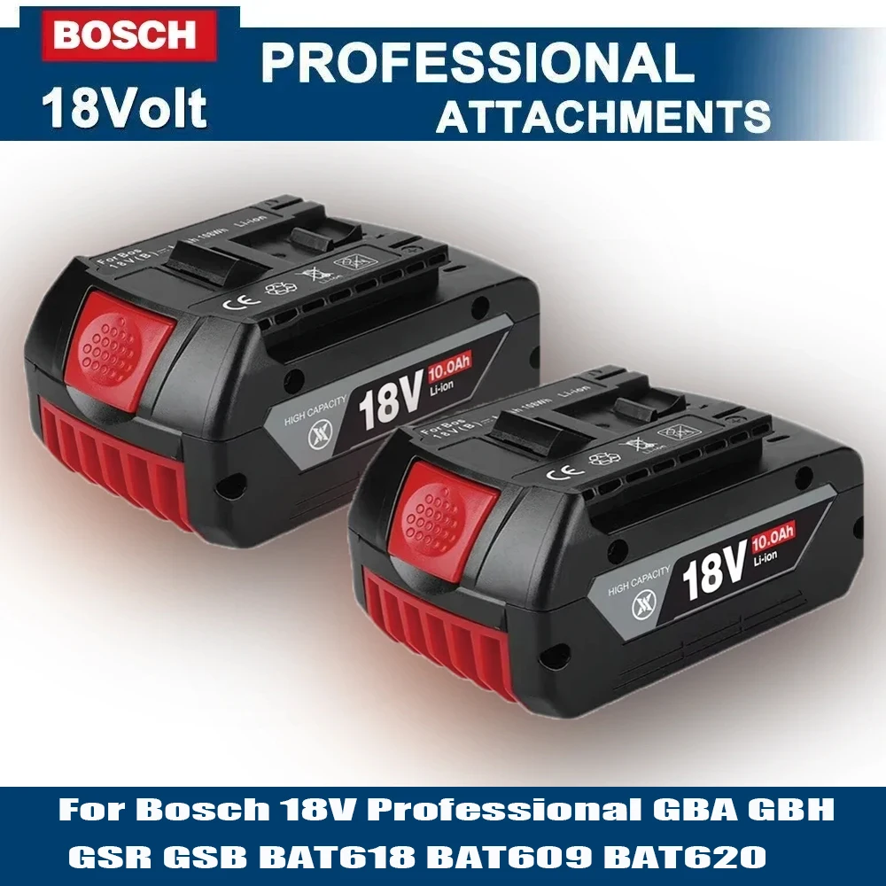 

18V 10Ah Rechargeable Li-ion Battery For Bosch 18V Power Tool Backup 10000mah Portable Replacement BAT609 Indicator Light