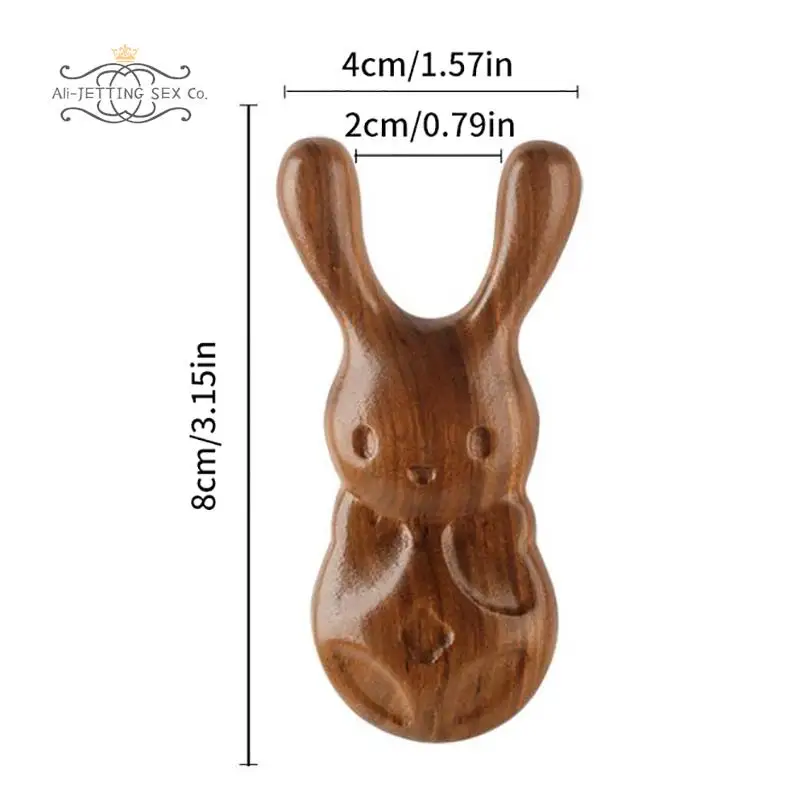 1Pc Golden Sandalwood Massage Comb Rabbit Shape Nose And Eye Acupoint Massage Comb Relieve Rhinitis Promote Blood Circulation