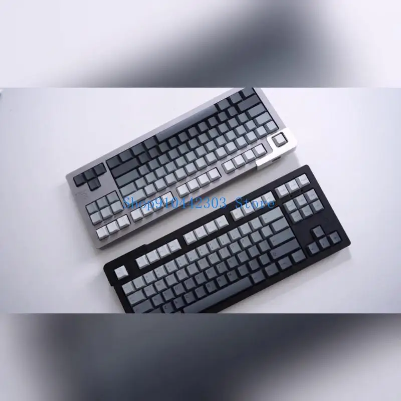 652F Replacement Keycaps CherryProfile Keycap Gray Gradient for 61 64 68 96 98 104 108 Mechanical Keyboard Keycaps 125PCS