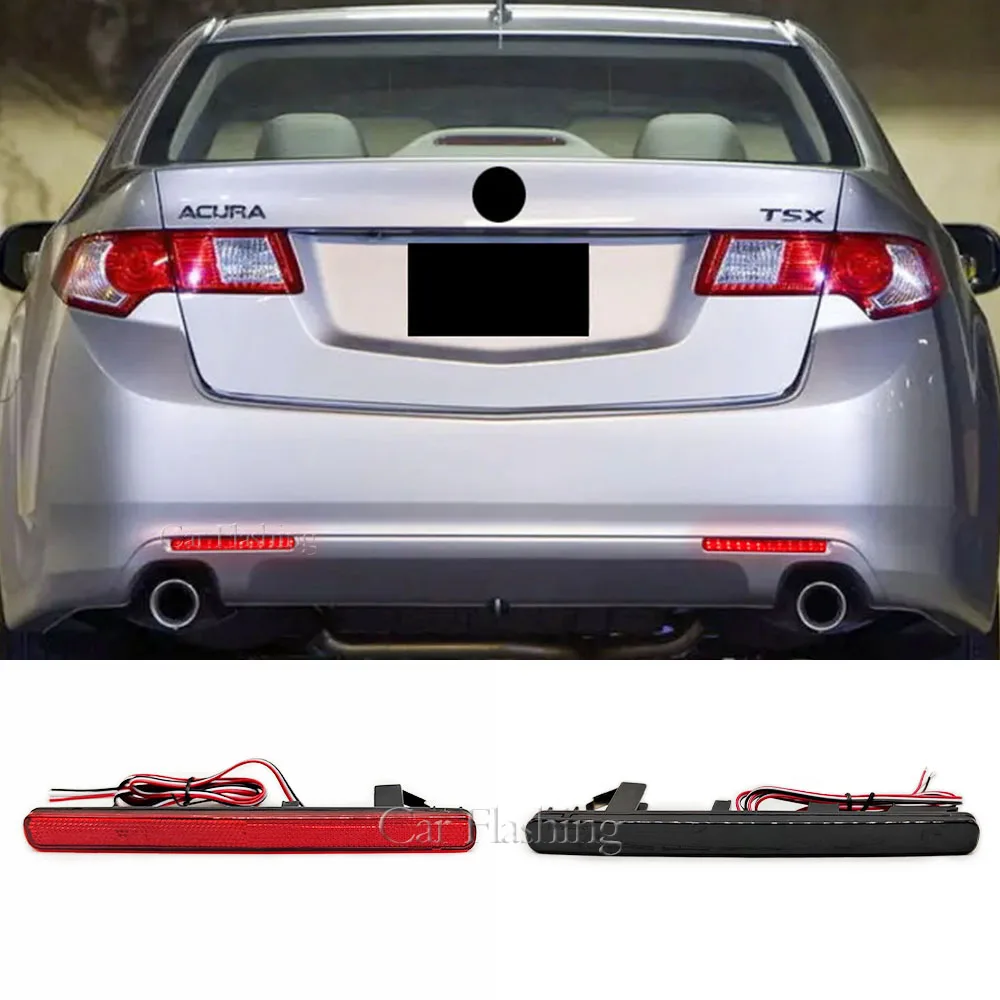 Reflector For Honda Accord 8 MK8 Saloon 2008-2015 EU Version For Acura TSX Sedan 2008 2015 LED Bumper Light Rear Fog Lamp Brake