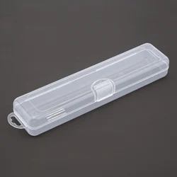 Transparent Flip Portable Internal Length 19.5mm Tableware Storage Box for Cutlery Kit,Travel Tableware Case
