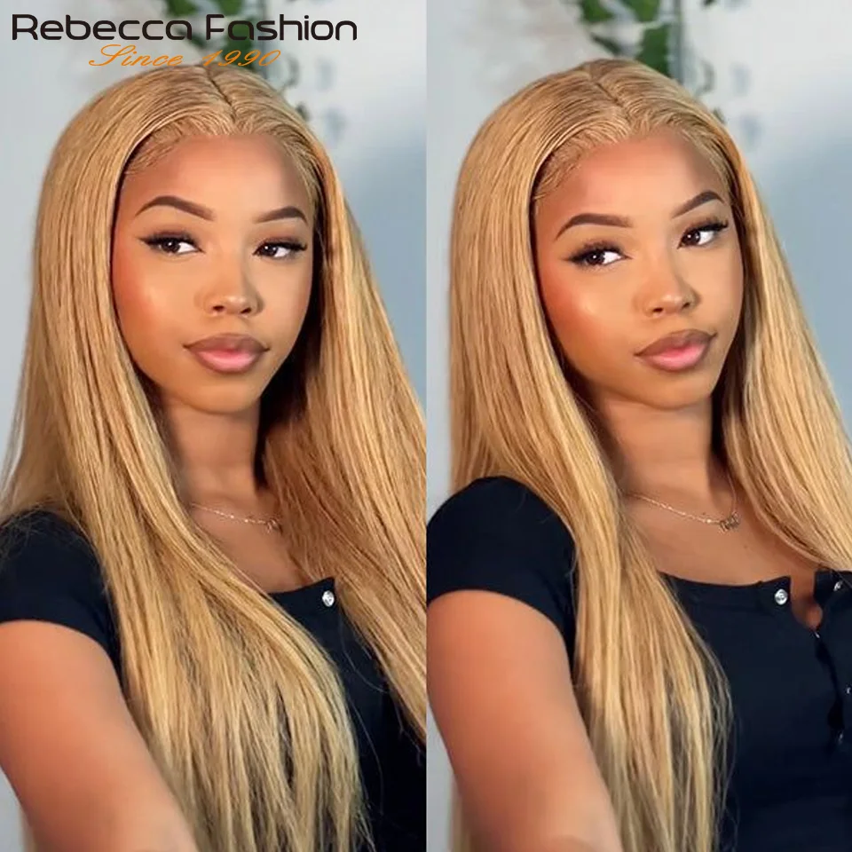 Golden Blond 30 Indian Straight 13*5*1 T Lace Front Human Hair Wigs For Black Women PrePlucked 100% Human Hair Remy Hair Wigs