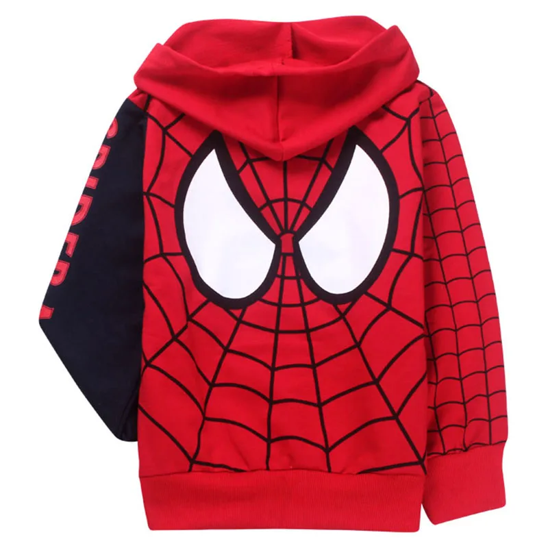 Boys Hoodies Sweatshirts Cartoon Spiderman Kids Outwear Zipper Hooded Clothes Fall 2024 New Spider man Children\'s Clothing