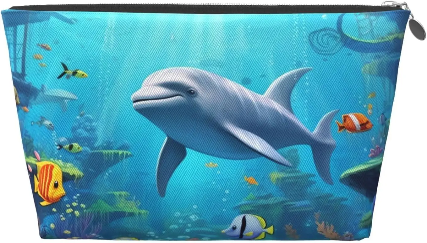 

Ocean Animals printed Leather Travel Toiletry Bag