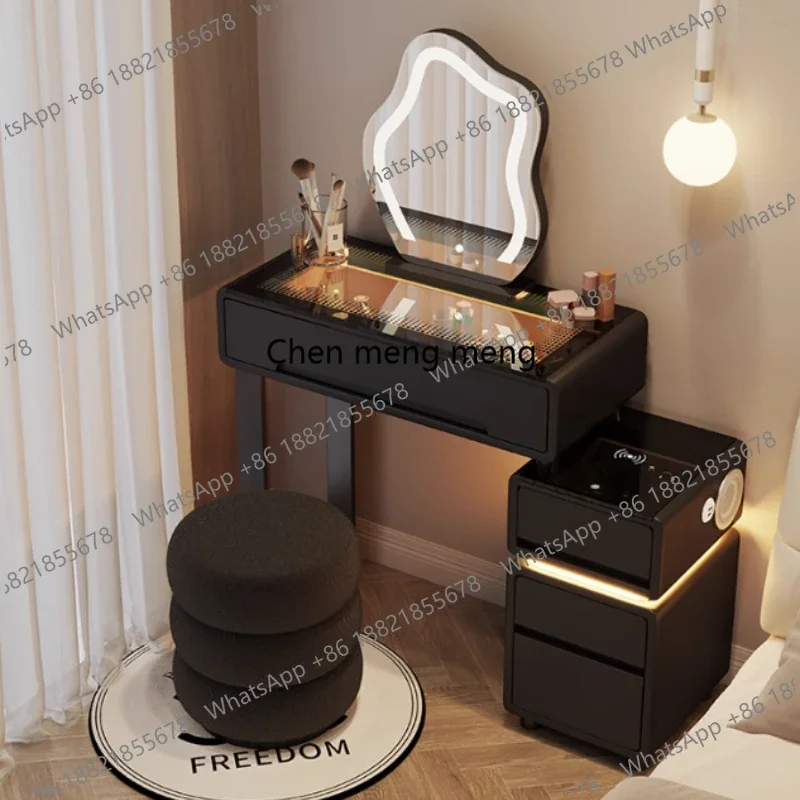 

Black high-end Dressing table Modern Minimalism bedroom luxury Dressing table with mirror home coiffeuse avec miroir furniture