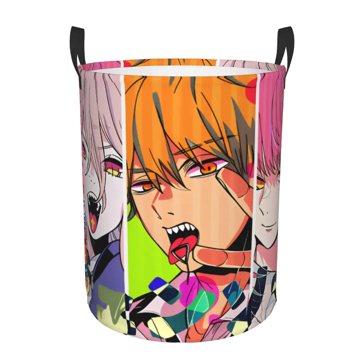 

Chainsaw Man Power Denji Laundry Basket Collapsible Makima Aki Hayakawa Clothing Hamper Bathroom Organizer Storage Bins