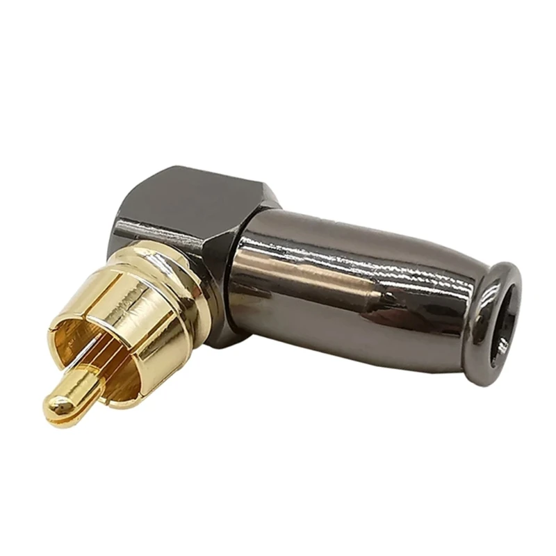 Gold Plated RCA Male Plug for Audio Vedio Wire L-shaped RCA Adapter Vedio Accessories