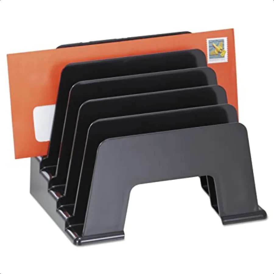 

Desktop File Organizer Mail Organizer 5 Compartments Office Inclined Desk Step Sorter for Easy acc to your files Invoices Lette