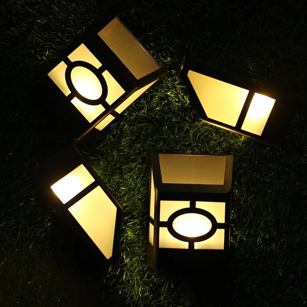 

6pcs Solar Power Wall Lamp LED Outdoor Wall Lamp Retro Garden Night Light Yard Fence Lighting (Warm Light 2LED)