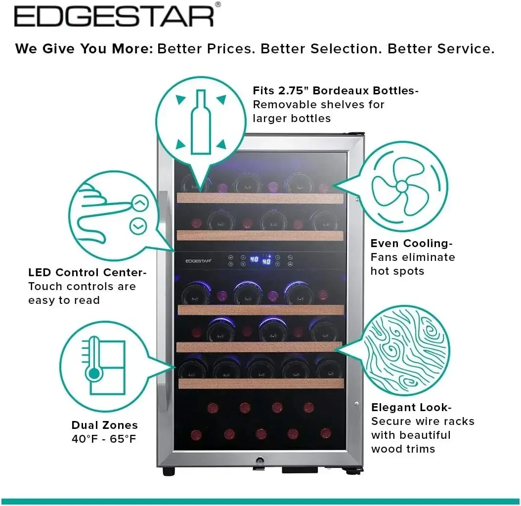 EdgeStar CWF380DZ 19 Inch Wide 38 Bottle Wine Cooler