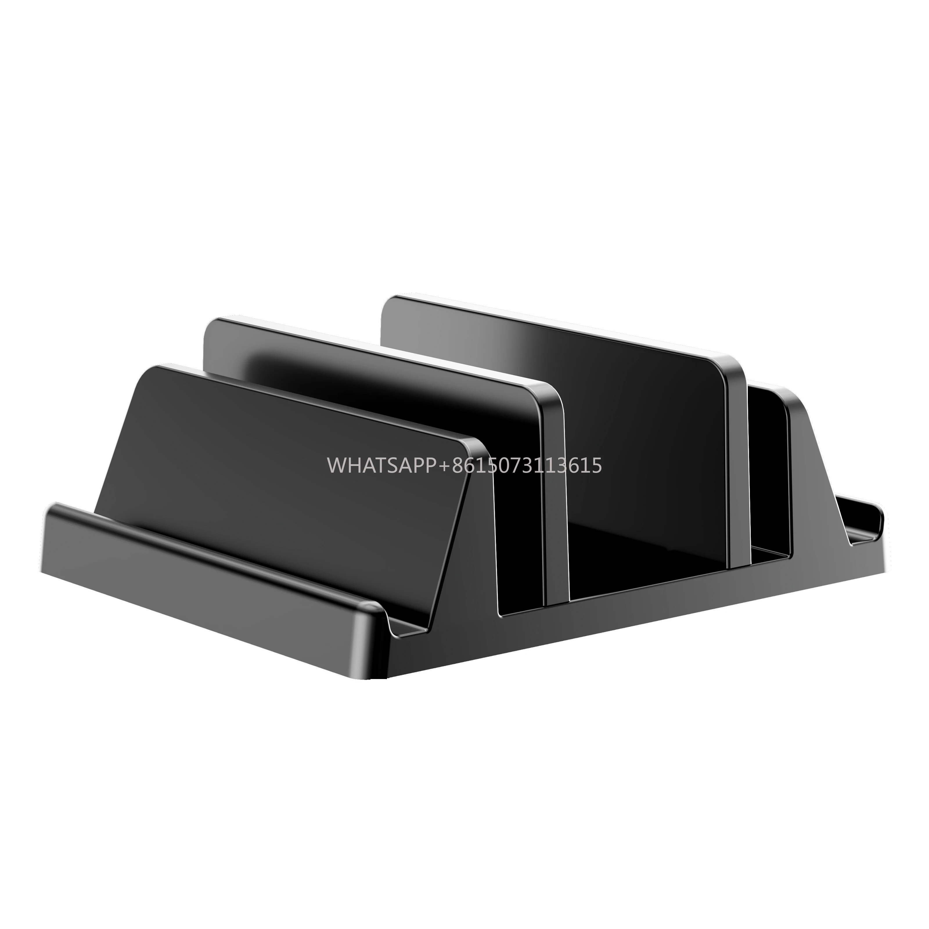 Laptop Vertical Stand with External Monitor Suspension Side-Standing Vertical Placement Airflow Cooling Support Storage Shelf