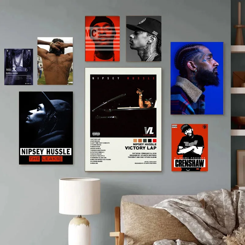 

Poster And Prints Rapper N-Nipsey H-Hussle Music Album Gifts Bar Wall Art Picture Canvas Bedroom Painting Room Home Decor
