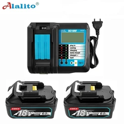 Makita 18V Tool Rechargeable Battery BL1860 B 18V 6.0AH Backup Battery for Makita 18V BL1860 BL1840 BL1850 with DC18RF Charging