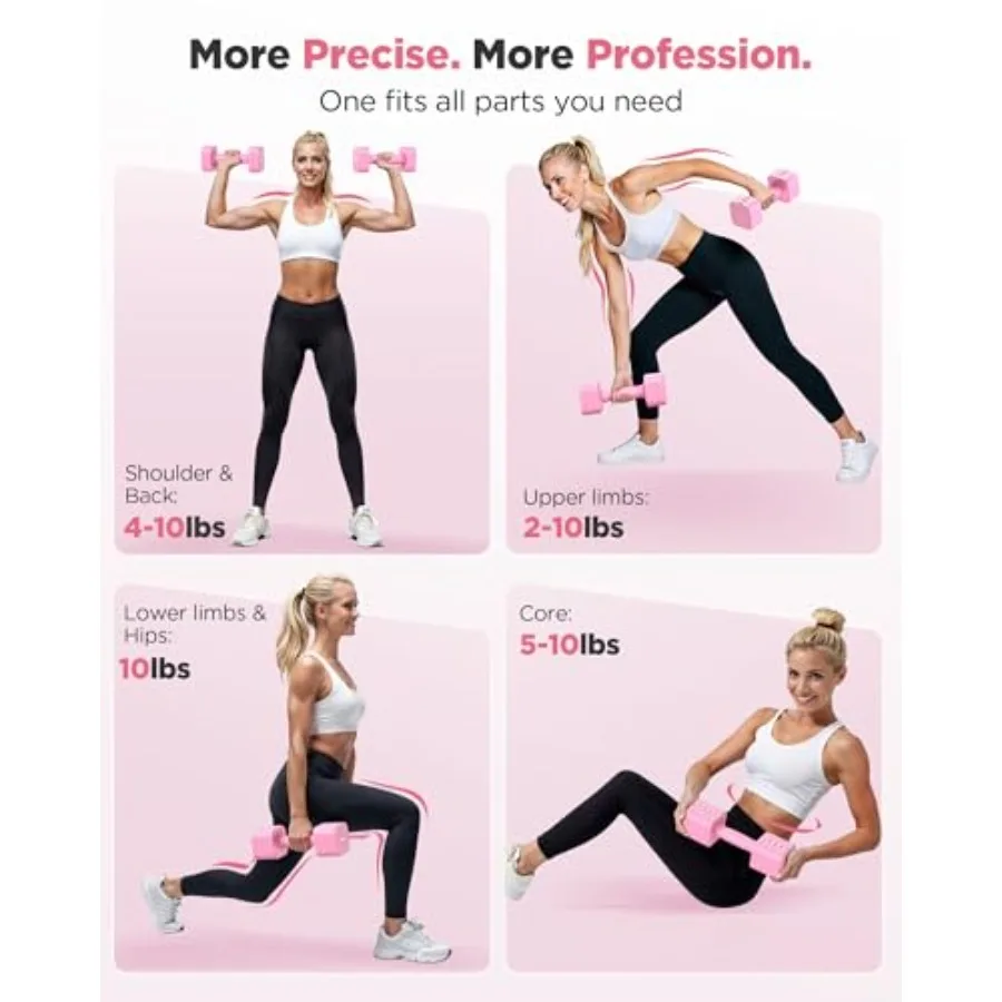 FEIERDUN 5in1 مجموعة دمبل قابلة للتعديل مكونة من 2 20 رطل 10 رطل أوزان يدوية للنساء 1sAdjust DualStable مجموعة الدمبل للنساء Home G #5