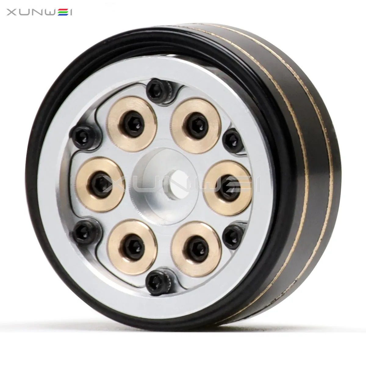 Jante de roue Beadlock de contrepoids en laiton de 1.0 pouces pour camion de voiture sur chenilles RC 1/18 1/24 Axial SCX24