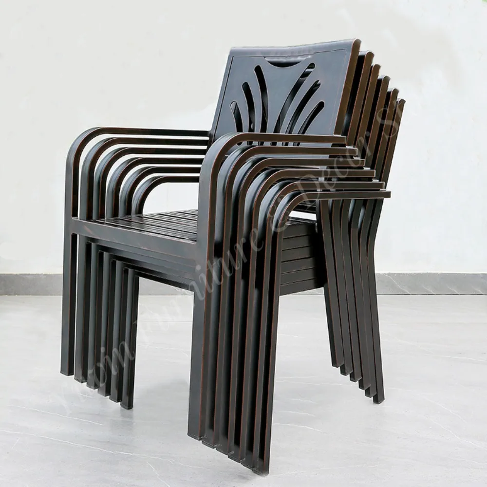 Durable All Aluminum Alloy Chairs for Outdoor Use Antirust Garden Chair for Outside Furniture Set