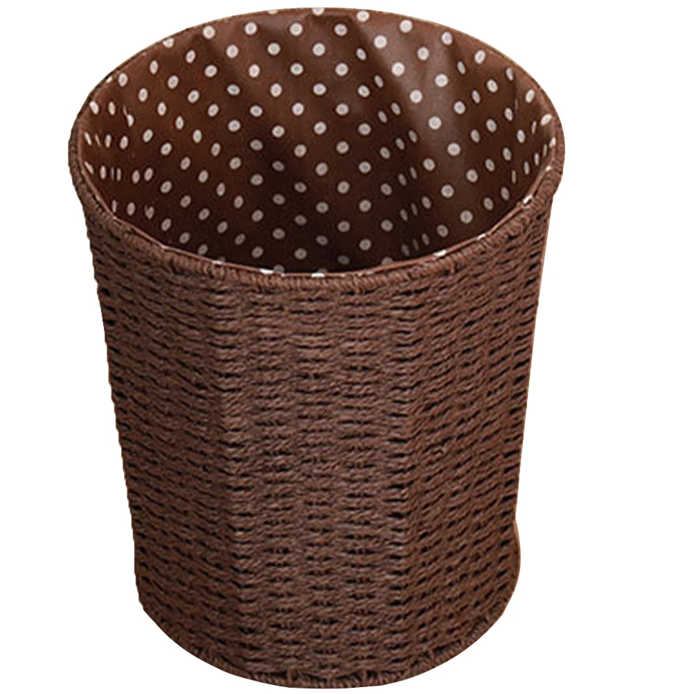 

Rattan Trash Can Woven Waste Basket Kitchen Bathroom Bedroom Garbage Bin Storage Container Lightweight Eco Friendly Simple Shape