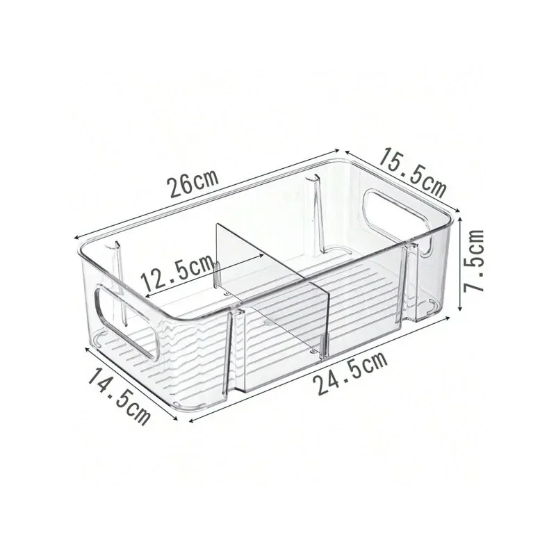 1pc Fridge Organizer, Clear Plastic Bins For Food Storage In Refrigerator Or Freezer, Kitchen, Pantry Reusable Container