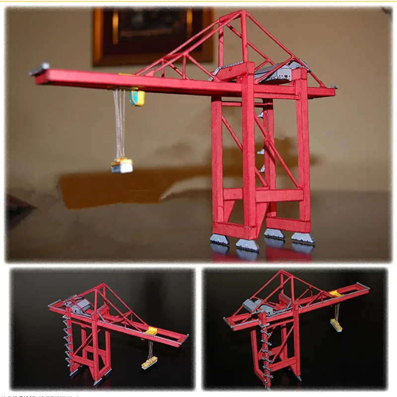 1:400 Scale Handmade Crane Model Paperboard Container Crane Model for Sand Table Model 20cm