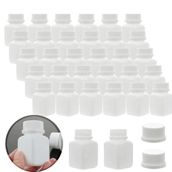 50/100pcs Empty 30cc 30ml White HDPE Square Shape Potable Plastic Vitamin Pill Bottles with Tamper Proof Caps Lids for Medicine