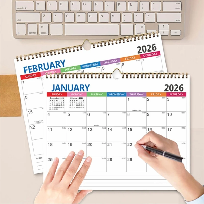 2026 Unique English Illustration Wall Calendar Premium Paper Design Wall Hanging Calendar Perfect For Office and Home